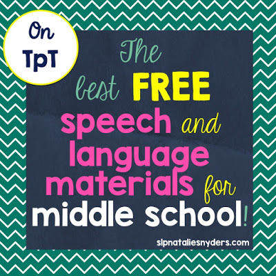Speech-Language Therapy: Free Materials for Middle School